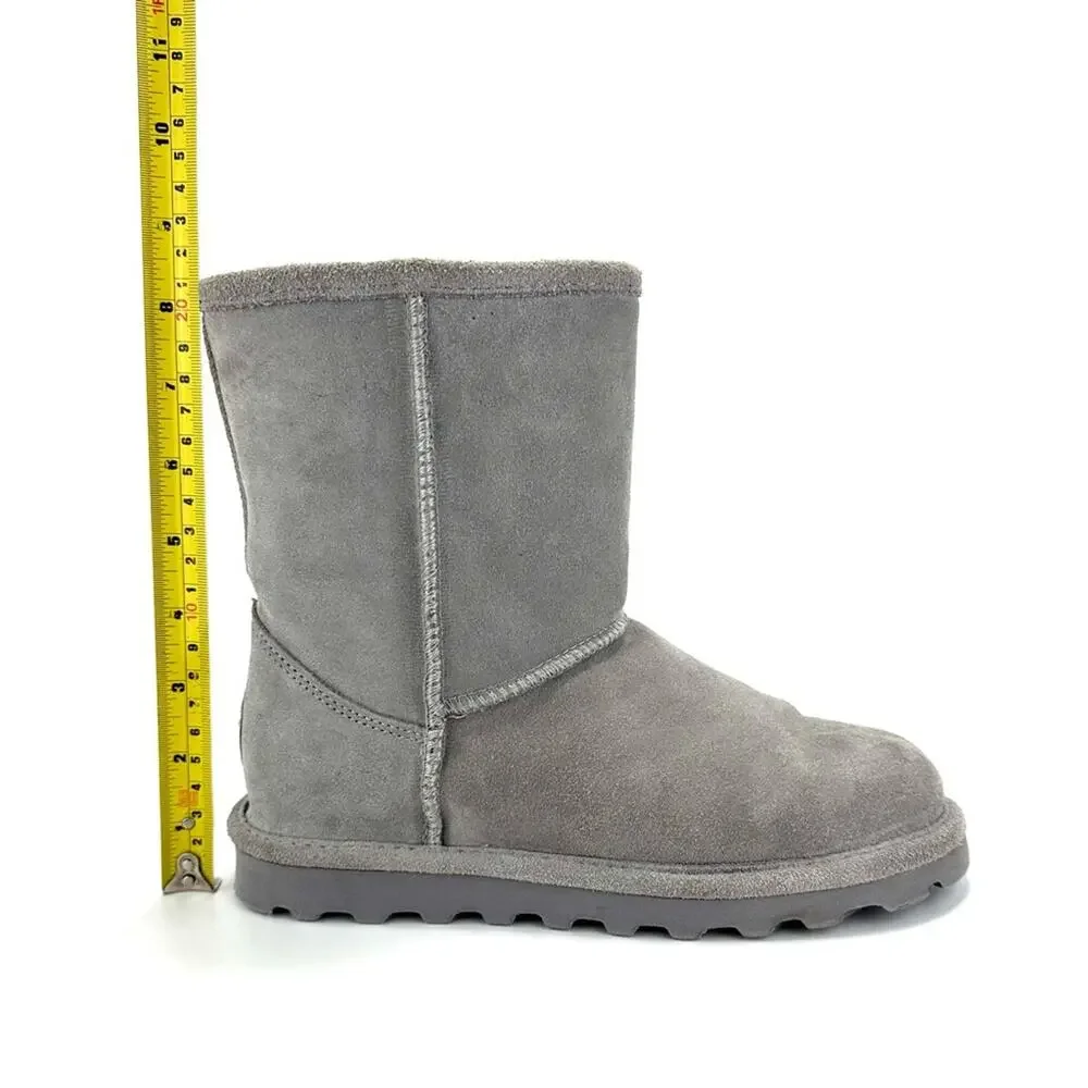 BearPaw Elle Big Girls Winter Boot Size 5 Gray Suede Wool Waterproof Short Boot